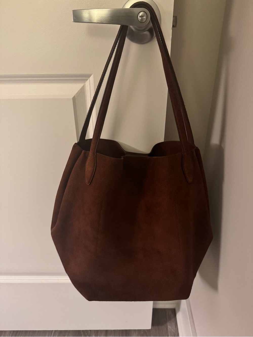 NWT! MADEWELL The Shopper Tote in Suede, Soft Mahogany Brown NR388 Oversized Bag - Picture 16 of 16